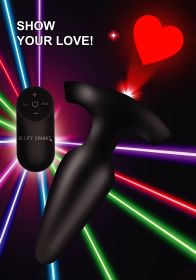 28X Laser Heart Silicone Anal Plug with Remote â€“ Medium
