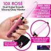10X RosÃ© Dual Ended Smooth Silicone and Glass Vibrator