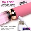 10X RosÃ© Dual Ended Smooth Silicone and Glass Vibrator