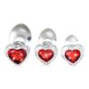 Red Heart Gem Glass Anal Plug Set
