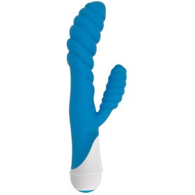 Diana 20x Rippled Silicone Rabbit Vibe (Style/Color/Size: Blue)