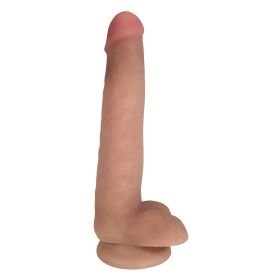 Easy Riders 8 Inch Dual Density Dildo With Balls (Style/Color/Size: Flesh)
